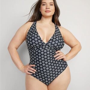 V-Neck One-Piece Swimsuit for Women